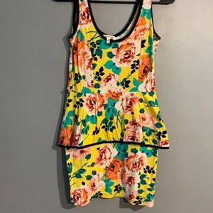 Peplum style floral dress